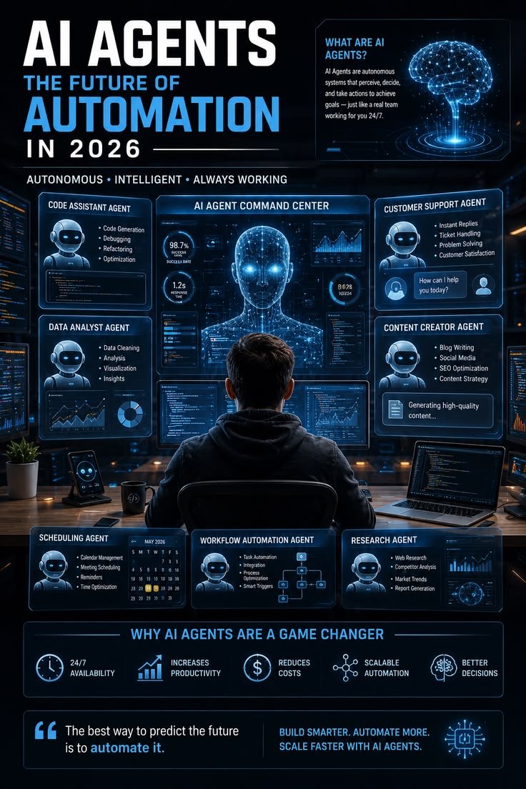 AI agents completing multi-step tasks in 2026
