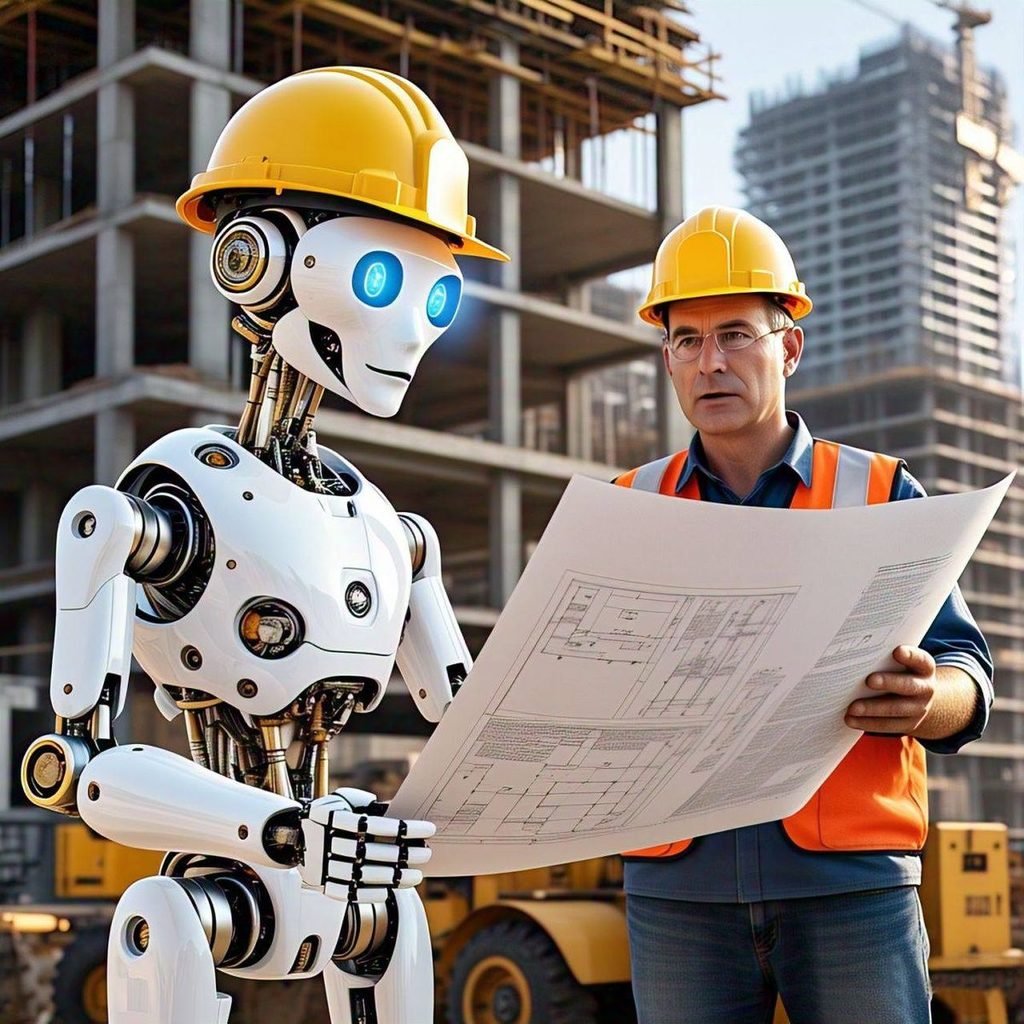 AI computer vision monitoring a construction site