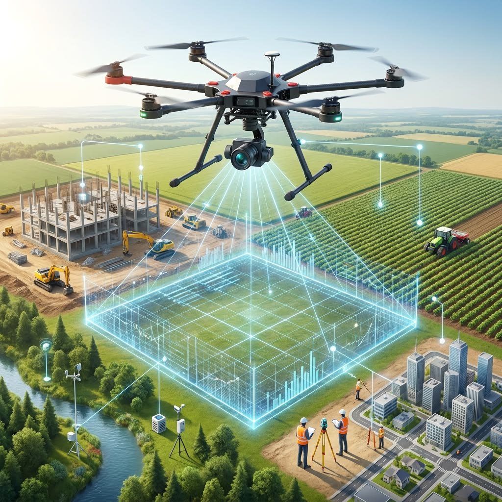 AI drone monitoring construction progress