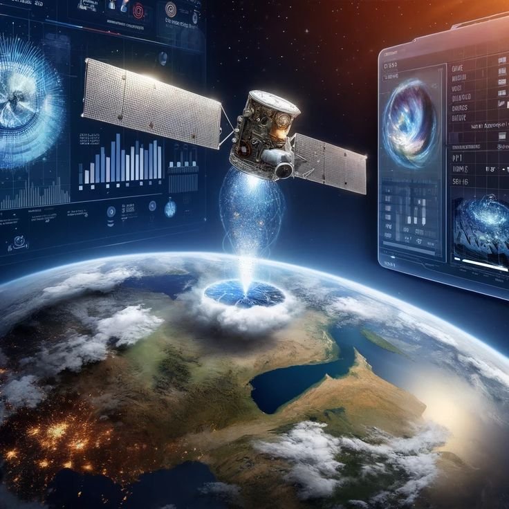 AI-powered satellite analyzing Earth data in 2026