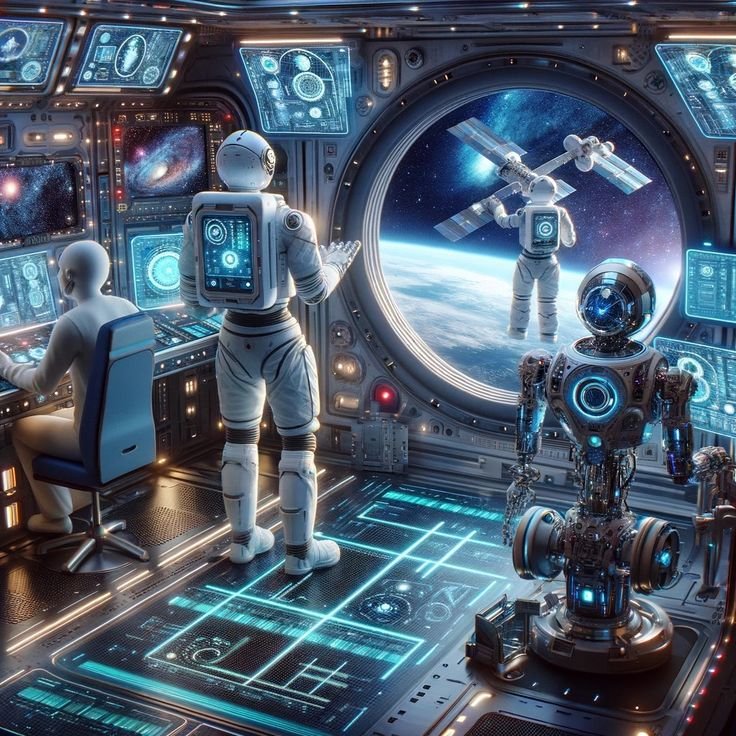 AI robots exploring Mars for future space missions